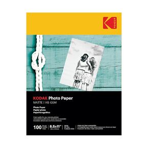 كوداك Photo Paper Gloss 8.5 "x11", 25 قطع, وزن 66-230 جم/م2, سمك 11.9 مل, ورق صور ملون زاهي in Kuwait