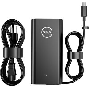165W 28V 5.893A USB C AC Laptop Charger Compatible with Dell Precision 5680 5690 XPS 17 9720 9730 Inspiron 14 Plus 7430 16 Plus 7640 HA165PM210 DA165PM210 Power Supply Adapter in Kuwait