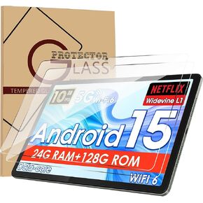 واقي شاشة مكون من عبوتين لجهاز Aobante K50 Tablet، طبقة حماية مضادة للخدش بقوة 9H من الزجاج المقسى عالي الوضوح مصمم لجهاز Aobante K50 10.1 بوصة in Kuwait