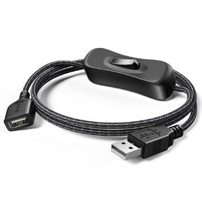 ANDTOBO USB Switch Extension Cable, (Upgraded Data + Power) USB Extension Cord with On/Off Power Switch Cable for LED Strips, iOS System, etc- 3.3 FT in Saudi Arabia