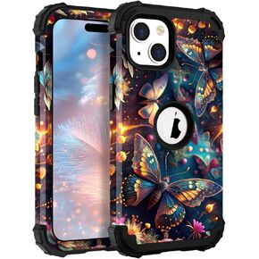 TEECOVER for iPhone 15 Pro Case, Heavy-Duty Shockproof Full Protection Hard Plastic Bumper + Soft Silicone Rubber Protective Case for iPhone 15 Pro - 6.1-Inch, Rose Gold Flowers in Saudi Arabia