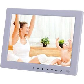 Digital Photo Frame 10" HD Digital Photo Frame Desktop 1080P MP4 Video MP3 eBook Clock Calendar Support Auto Play with Remote Control Video Players Recorders (Color : Black) (White) in Saudi Arabia