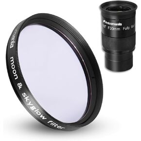 عدسة Astromania مقاس 2 بوصة فائقة الاتساع بزاوية 80 درجة F30mm - حزمة مع - مرشح Moon/Skyglow مقاس 2 بوصة in Kuwait