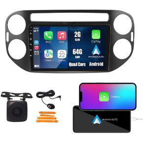 Car CarPlay Android Auto Navigation Stereo GPS Radio Reverse Camera Display 9 "IPS Touchscreen Headunit Tablet Pad Media Player for VW Tiguan 2010-2016، إذا كان ذلك ممكنًا، رباعي النواة 2G+64G أسود in Kuwait