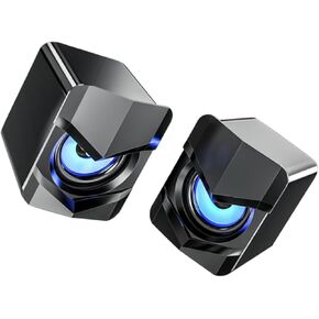 2pcs USB-Powered Compact Computer Speakers with Wired Volume Control Mini Desktop Loudspeakers for Home Office Laptop Design High-Definition Stereo Sound with Powerful Bass in Saudi Arabia