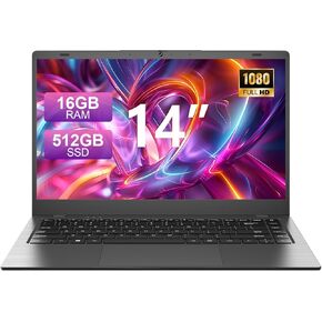 14 Inch Laptop 16GB RAM 512GB SSD, Laptop Computers with Pentium 6500Y CPU Up to 3.4GHz, FHD Screen, USB 3.2, Type-C, TF Card Slot, Portable Computer for Business and Student in Kuwait