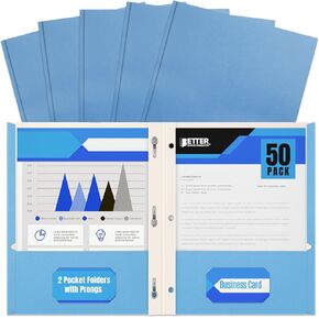 Purple Paper 2 Pocket Folders with Prongs, 50 Pack, by Better Office Products, Matte Texture, Letter Size Paper Folders, 50 Pack, with 3 Metal Prong Fastener Clips, Purple in Saudi Arabia