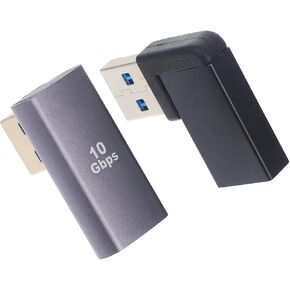 NOLITOY 2pcs USB 3.0 Right Angle Adapter 90 Degree USB Male to Female Extender for Laptop Accessories Angled Compatible with Notebooks in Kuwait