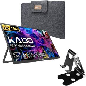 Kado Portable Monitor 15.6'' FHD 1080p Aluminum Foldable Stand Set, USB-C HDMI Gaming Monitor Ultra-Slim IPS Display Built-in Speakers, External Monitor for Laptop PC Phone Mac Xbox PS4/PS5 Switch in Saudi Arabia