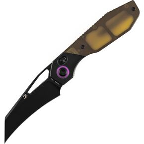 سكين جيب KANSEPT QTRO، Wharncliffe 3.75 بوصة فتحة إبهام من الفولاذ المغسول بالحجارة، مقبض من ألياف الكربون المزخرفة بالتيتانيوم، مشبك عميق للرجال والنساء EDC للتخييم والمشي لمسافات طويلة K1118VA3 in Kuwait