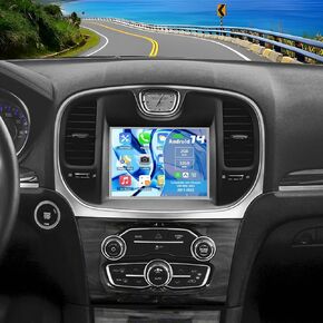 Android 14 Double Din Car Stereo ترقية راديو لكرايسلر 300 300C 300S 2011-2023، 8.4 بوصة شاشة لمس Carplay Android Auto GPS WiFi Bluetooth RDS DSP SWC Mirrorlink Mic كاميرا احتياطية in Kuwait