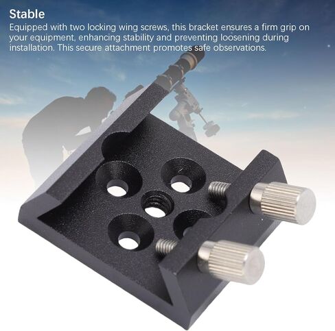 PUSOKEI Universal Dovetail Base for Telescopes - Finderscope Mount Bracket with M4 Hole and 1/4in Thread Hole, Secure Locking Wing Screws, 20kg Capacity in Saudi Arabia