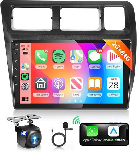 2G+64G 【16EQ】 Radio for Toyota Corolla 1991-1997 Manual A/C Car Stereo with 9'' HD IPS Touch Screen Wireless Carplay Android Auto MirrorLink GPS WiFi 28UI Bluetooth RDS FM Radio Backup Camera in Saudi Arabia