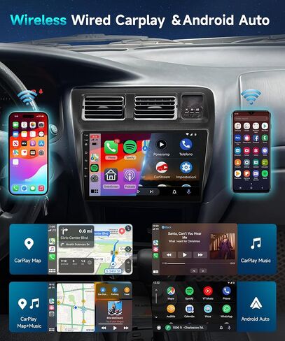 2G+64G 【16EQ】 Radio for Toyota Corolla 1991-1997 Manual A/C Car Stereo with 9'' HD IPS Touch Screen Wireless Carplay Android Auto MirrorLink GPS WiFi 28UI Bluetooth RDS FM Radio Backup Camera in Saudi Arabia