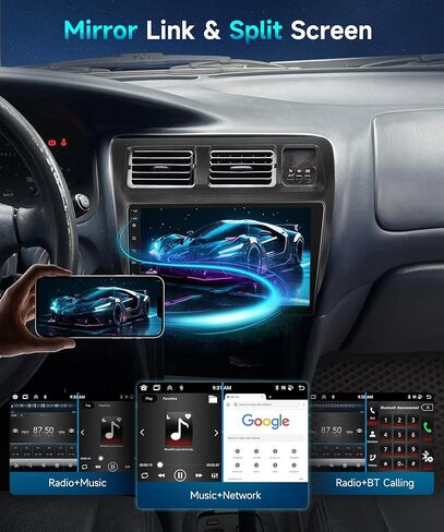 2G+64G 【16EQ】 Radio for Toyota Corolla 1991-1997 Manual A/C Car Stereo with 9'' HD IPS Touch Screen Wireless Carplay Android Auto MirrorLink GPS WiFi 28UI Bluetooth RDS FM Radio Backup Camera in Saudi Arabia