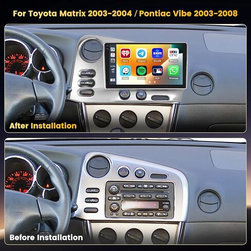 4+128G Android 15 Car Stereo for Toyota Matrix 2003-2004/Pontiac Vibe 2003-2008 Wireless Carplay Android Auto, 9 Inch Incell Touchscreen Car Stereo with GPS, Backup Camera/Bluetooth/FM/RDS/EQ in Saudi Arabia