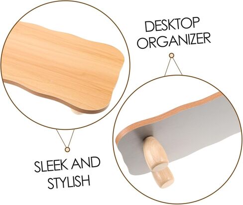 STOBOK Ergonomic Desktop Organizer Storage Shelf for Desk Wooden Monitor Stand Riser for Office Suitable for Computers and Laptops in Saudi Arabia