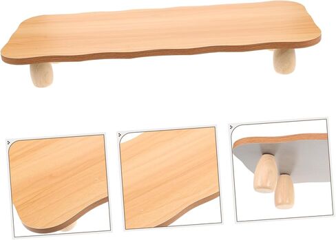 STOBOK Ergonomic Desktop Organizer Storage Shelf for Desk Wooden Monitor Stand Riser for Office Suitable for Computers and Laptops in Saudi Arabia