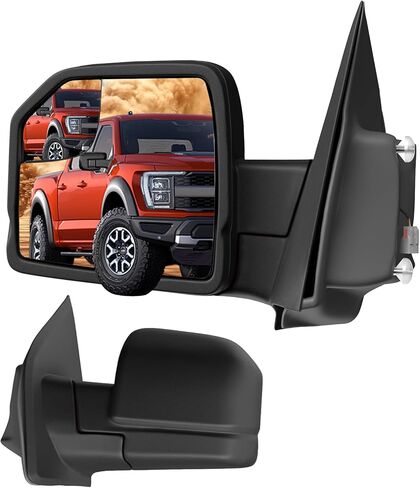 مرآة جانبية للراكب الأيمن مع زجاج كهربائي، مستشعر درجة حرارة خارجي وطي يدوي لسيارة Ford F-150 2015-2020، مرآة باب بدون ضوء إشارة الانعطاف، غير مسخنة in Saudi Arabia