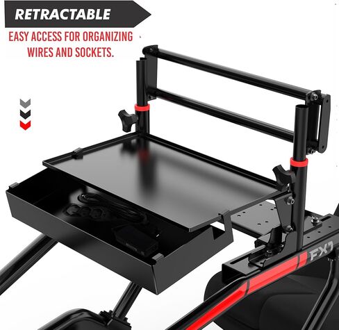 Extreme Simracing Wire Management Box Shelf for FX1, AX80, AX160 Simulator TV/Monitor Stand Rear Tray, Carbon Steel in Kuwait