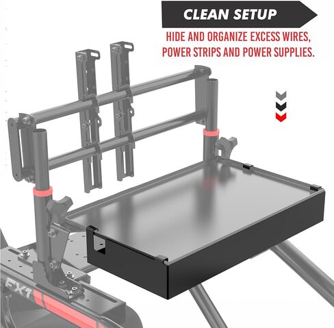 Extreme Simracing Wire Management Box Shelf for FX1, AX80, AX160 Simulator TV/Monitor Stand Rear Tray, Carbon Steel in Kuwait