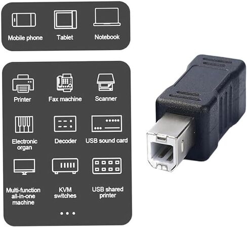 TypeC Female to Printer Male Adapter(2-Pack) for Electric Piano Printers Laptops Etc in Saudi Arabia