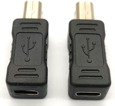 TypeC Female to Printer Male Adapter(2-Pack) for Electric Piano Printers Laptops Etc in Saudi Arabia