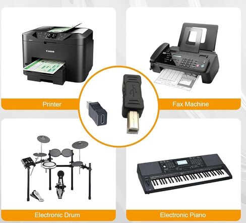 TypeC Female to Printer Male Adapter(2-Pack) for Electric Piano Printers Laptops Etc in Saudi Arabia