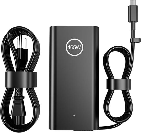 165W 28V 5.893A USB C AC Laptop Charger Compatible with Dell Precision 5680 5690 XPS 17 9720 9730 Inspiron 14 Plus 7430 16 Plus 7640 HA165PM210 DA165PM210 Power Supply Adapter in Kuwait