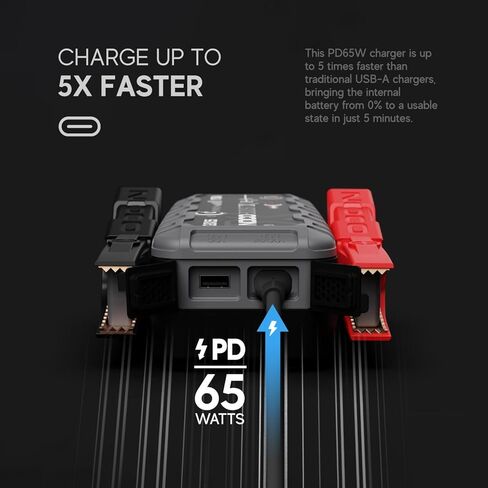 65W USB C Charger for NOCO Boost X GBX75 GBX55 GBX45 Jump Starter Laptop HP Omnibook 5 X 14 Next Gen AI PC UOWAMOU BTC501 BTC512 Dell PC Pro 14 Plus 13 16 Surface Pro Type-C Power Supply Cable in Kuwait