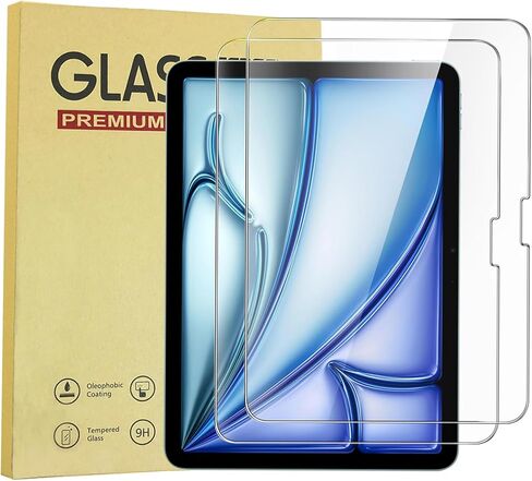 [عبوتان] واقي شاشة متوافق مع iPad Air 11 بوصة (إصدار M3 2025، M2 2024)، طبقة شاشة من الزجاج المقوى لجهاز iPad Air 11 بوصة (Air 7th/6th Generation) مع [شفاف كريستالي] [مقاوم للخدش] [سهل التركيب] in Kuwait