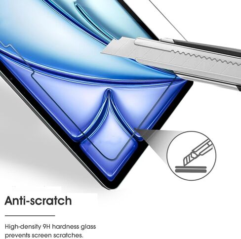 [عبوتان] واقي شاشة متوافق مع iPad Air 11 بوصة (إصدار M3 2025، M2 2024)، طبقة شاشة من الزجاج المقوى لجهاز iPad Air 11 بوصة (Air 7th/6th Generation) مع [شفاف كريستالي] [مقاوم للخدش] [سهل التركيب] in Kuwait