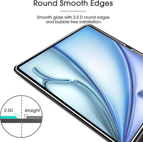 [عبوتان] واقي شاشة متوافق مع iPad Air 11 بوصة (إصدار M3 2025، M2 2024)، طبقة شاشة من الزجاج المقوى لجهاز iPad Air 11 بوصة (Air 7th/6th Generation) مع [شفاف كريستالي] [مقاوم للخدش] [سهل التركيب] in Kuwait