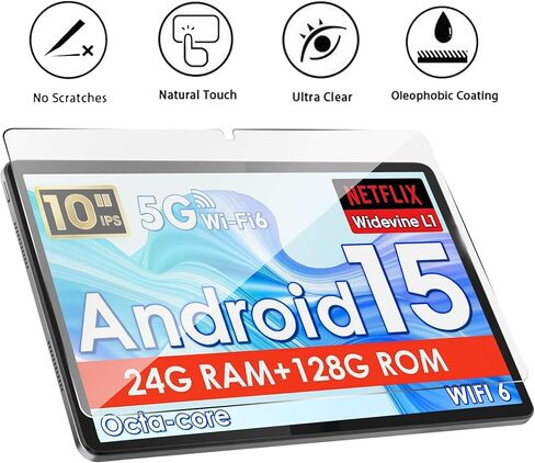 واقي شاشة مكون من عبوتين لجهاز Aobante K50 Tablet، طبقة حماية مضادة للخدش بقوة 9H من الزجاج المقسى عالي الوضوح مصمم لجهاز Aobante K50 10.1 بوصة in Kuwait