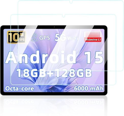 واقي شاشة لجهاز Aobante K70 اللوحي مقاس 10 بوصات Android، مضاد للخدش 9H صلابة اللمس الحساسة 2.5D حواف مستديرة خالية من الفقاعات سهلة التركيب، عبوتان. in Kuwait