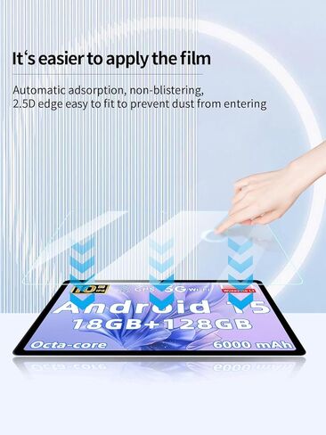 واقي شاشة لجهاز Aobante K70 اللوحي مقاس 10 بوصات Android، مضاد للخدش 9H صلابة اللمس الحساسة 2.5D حواف مستديرة خالية من الفقاعات سهلة التركيب، عبوتان. in Kuwait