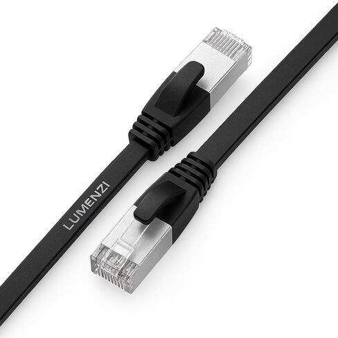 كابل إيثرنت مسطح Cat8 بطول 5 أقدام، حزمة من 6 قطع، سلك تصحيح الشبكة بسرعة 40 جيجابت في الثانية بسرعة 2000 ميجا هرتز، كابل LAN محمي S/FTP مع موصلات RJ45، للألعاب، جهاز التوجيه، المودم، الكمبيوتر المحمول in Kuwait