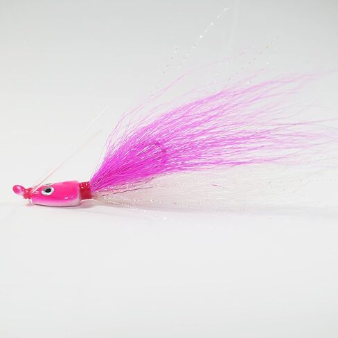(Pink) Key West Bonefish Bucktail Jigs - Straight - 1/4 oz - 3 Pack in Saudi Arabia