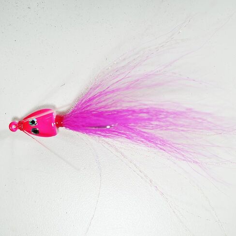 (Pink) Key West Bonefish Bucktail Jigs - Straight - 1/4 oz - 3 Pack in Saudi Arabia