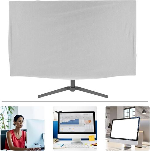 Silver Computer Monitor Screen Cover Protective Sleeve for Desktop Stretchy Dustproof Dust and Scratch Resistant Screen Protector for All-in-One and LCD Displays in Saudi Arabia