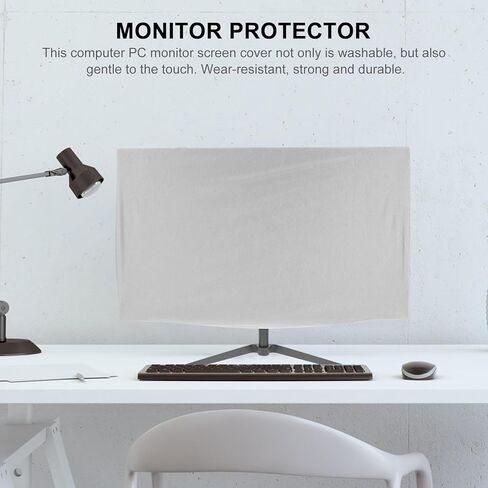 Silver Computer Monitor Screen Cover Protective Sleeve for Desktop Stretchy Dustproof Dust and Scratch Resistant Screen Protector for All-in-One and LCD Displays in Saudi Arabia