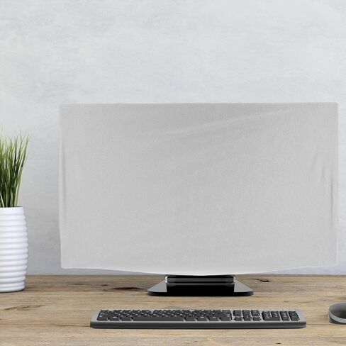 NOLITOY Silver Elastic Computer Monitor Cover Dustproof Screen Protector Sleeve for Desktops and Tvs Thick Water-resistant Stretchy Guard for Flat Curved Screens in Kuwait
