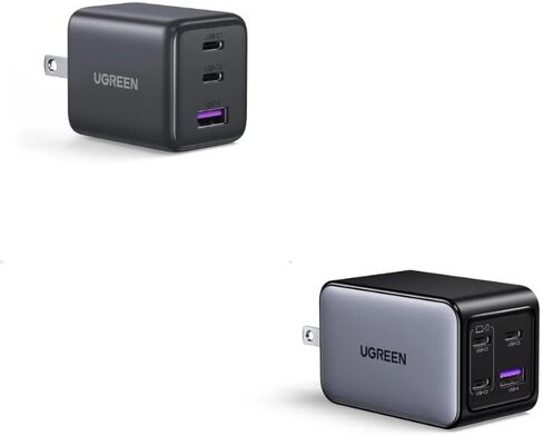 حزمة شاحن UGREEN 65W & 30W USB-C GaN، حل شحن سريع مزدوج لأجهزة الكمبيوتر المحمول والهاتف والكمبيوتر اللوحي، شاحن سفر صغير الحجم in Saudi Arabia
