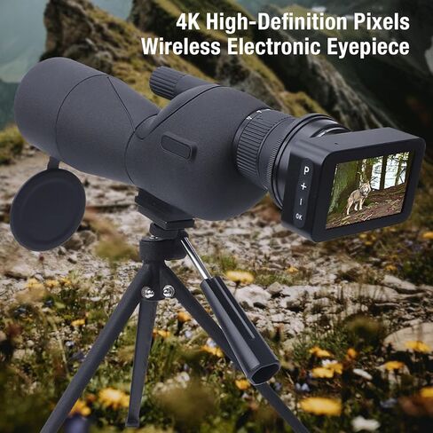 Full Color 4K Telescope Eyepiece Camera, 22mm-46mm Eyepiece Aperture 128GB Storage, 3 Inch Screen Low Light Night Vision Telescope Camera for Astrophotography Bird Watching (64G in Saudi Arabia