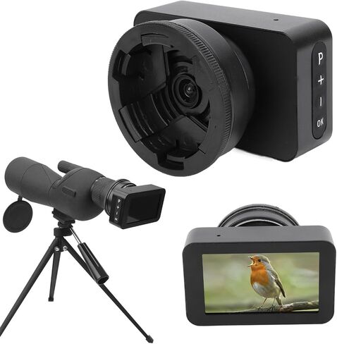 Full Color 4K Telescope Eyepiece Camera, 22mm-46mm Eyepiece Aperture 128GB Storage, 3 Inch Screen Low Light Night Vision Telescope Camera for Astrophotography Bird Watching (64G in Saudi Arabia