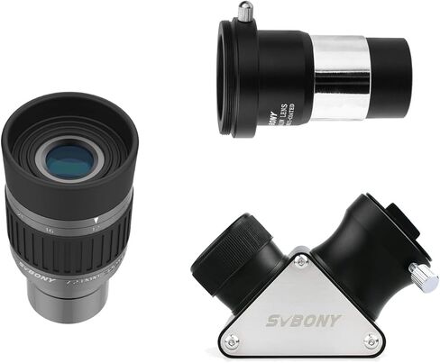 SVBONY SV135 Zoom Eyepiece 7-21mm 7 Element 4 Group Bundle with 1.25 inches 90 Degree Diagonal Barlow Lens 2X (3 Items) in Saudi Arabia