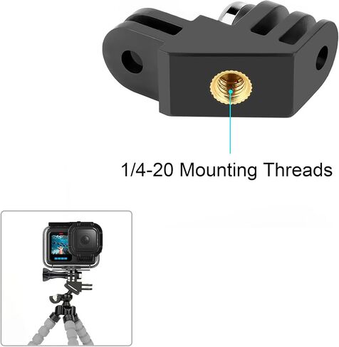 GEPULY 2-Pack Vertical Mount for GoPro, 90° Direction Elbow Adapter, Tripod Mount for Go Pro Hero 13/12/11/10/9/Insta360/DJI OSMO Action 6 AKASO Action Camera Accessories with 1/4''-20 Thread Hole in Saudi Arabia