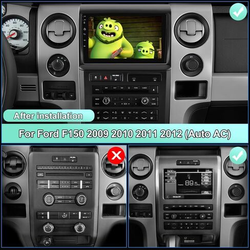 راديو Android لسيارة Ford F150 2009-2012 0nly Fit Auto AC، مع شاشة لمس 9 بوصة، 2 جيجابايت + 64 جيجابايت، دعم Carplay، Android Auto، SWC، WiFi، Bluetooth، راديو FM AM RDS، مع كاميرا خلفية in Kuwait