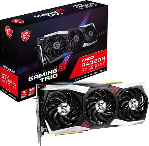 MSI Radeon RX 6800 XT Gaming X Trio 16G Gaming Graphics Card - 16GB GDDR6 ، 2285 MHz ، PCI Express 4 ، 256 -bit ، 3x DP V 1.4A ، HDMI 2.1 in Kuwait