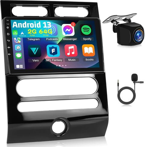 2+64G Android Car Stereo for Ford Expedition 2007-2014 (Auto A/C) - 9 Inch Touchscreen Radio with Wireless Carplay, Android Auto, WiFi, GPS Navigation, Equalizer, SWC, Mirror Link + AHD Backup Camera in Saudi Arabia